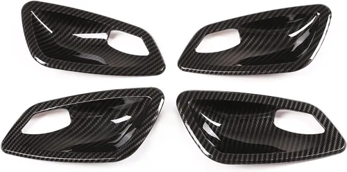 Vista 2 de YIWANG ABS cromo puerta interior de coche cubierta cubierta 4 unids para BMW E90 3 serie 2005-2012 Auto Accesorios (fibra de carbono)