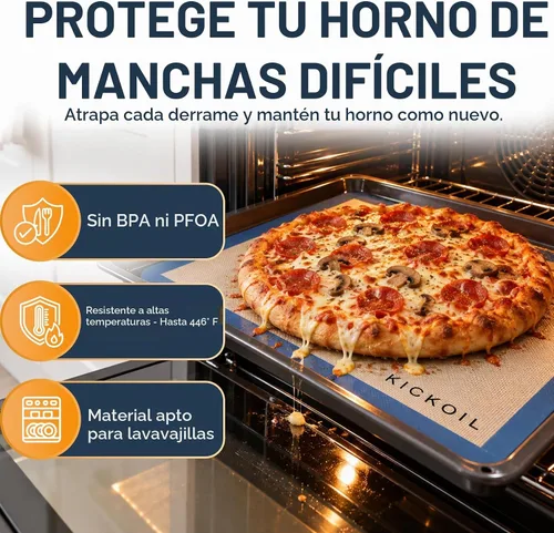 Vista 4 de Silicone Baking Mats Set of 3, Non-Stick Reusable BPA-Free Oven Liners