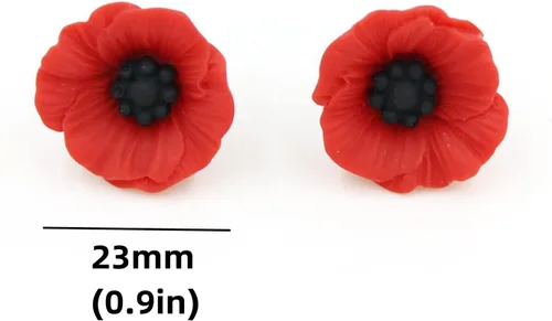 Vista 2 de Remembrance Day Poppy Brooch Poppy Flower Pin, Lest We Forget Canadian Poppy Day Gift Veterans Day Memorial Day Lapel Pin for Women Men