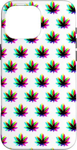 Vista 19 de Funda para iPhone 13 Pro Max Weed Pattern Colorido Psicodélico Marihuana Cannabis Stoner Case