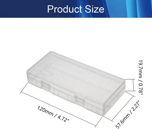 Vista 2 de Jutagoss Caja organizadora de almacenamiento de batería AA 8 capacidad de almacenamiento de batería organizador para batería AA SBC-022 transparente