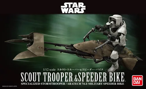 Vista 4 de Figura de acción de Scout Trooper y speeder bike de Star Wars, escala 1/12