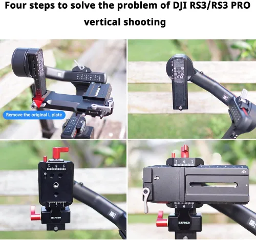 Vista 5 de Soporte vertical RS3, solución de placa de cámara cardán vertical compatible con DJI Ronin S3/Ronin S3 PRO para cámara YouTube Tiktok Video Disparo