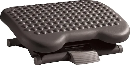 Vista 3 de Rubbermaid Commercial 4653 Reposapiés inclinable con ajuste de altura 18 1/8 x 14 1/4 x 4 1/8-6 5/8 carbón