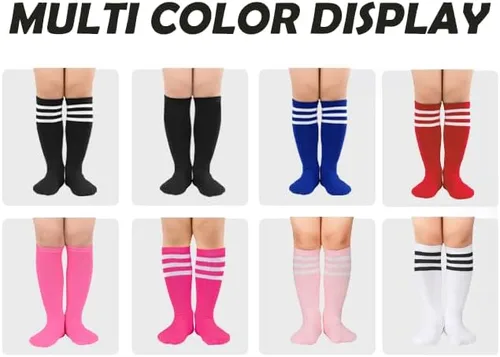 Vista 6 de Century Star Calcetines de fútbol para niños y niñas, calcetines altos hasta la rodilla, calcetines de béisbol para niños, calcetines de béisbol
