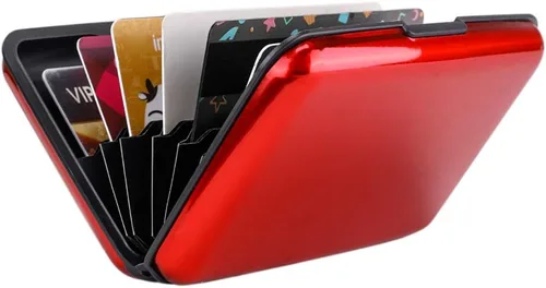 Vista 6 de Elfish.- Funda protectora de aluminio contra RFID, para tarjetas de crédito, carcasa rígida para tarjetas de presentación, cartera de metal