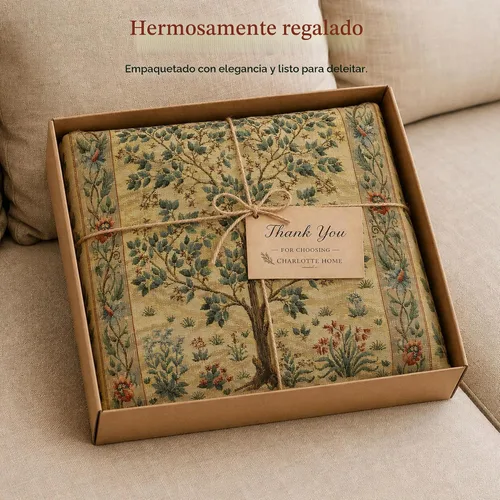 Vista 8 de Fundas de almohada Charlotte Home Furnishings, fundas de almohada decorativas boho para sofá, fundas de cojín cuadradas Árbol de la Vida de luz
