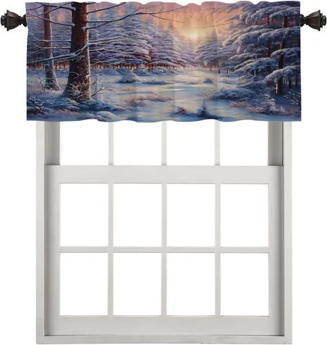Vista 38 de Cortinas geométricas de cocina para ventanas, color negro, blanco, turquesa, cenefas opacas de poliéster multicapa para cocina, paquete de 2