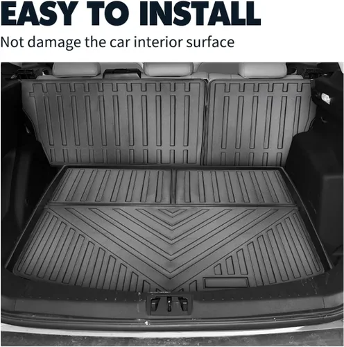 Vista 6 de Compatible con Ford Escape 2013-2019, alfombrillas de carga para todo tipo de clima, alfombrilla para maletero trasero de asiento trasero, protector