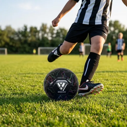 Vista 4 de VIZARI Zodiac Balón de fútbol juvenil de cuero sintético para niños, niñas y niños pequeños, diseño duradero e impermeable para entrenamiento