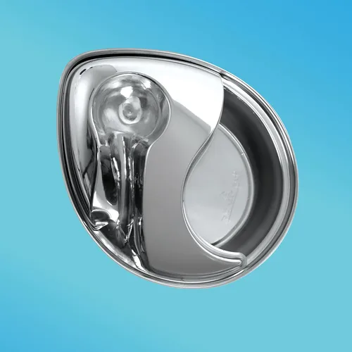 Vista 4 de Fuente de acero inoxidable Pioneer Pet con diseño de gota de lluvia