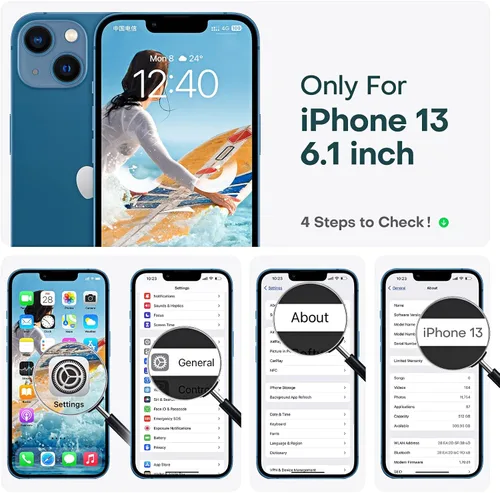 Vista 2 de HATOSHI Funda para iPhone 13, silicona líquida mejorada [protección de cámara] con [2 protectores de pantalla], forro de microfibra suave