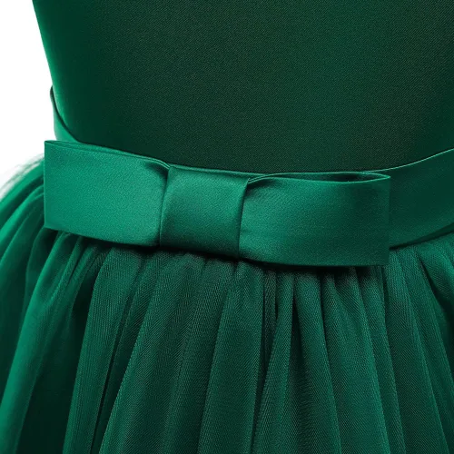 Vista 7 de LIVFME Vestidos de niña con flores, vestidos de fiesta para cumpleaños, bodas, desfiles, encaje, acampanado, tutú de tul, vestido para niños pequeños