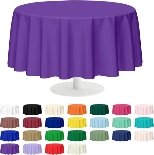 Vista 18 de Mulbozy 2 piezas de mantel de plástico negro para mesa rectangular, 54 × 108 pulgadas, fundas desechables de mesa para fiestas negras