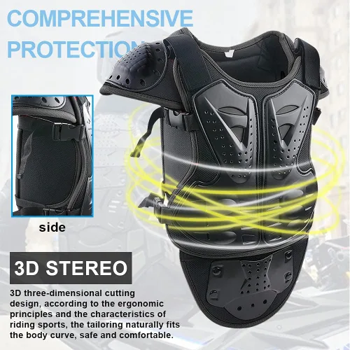 Vista 5 de StarknightMT Traje de armadura de motocicleta para niños actualizado, juego de protección para moto de cross para adolescentes, equipo de moto