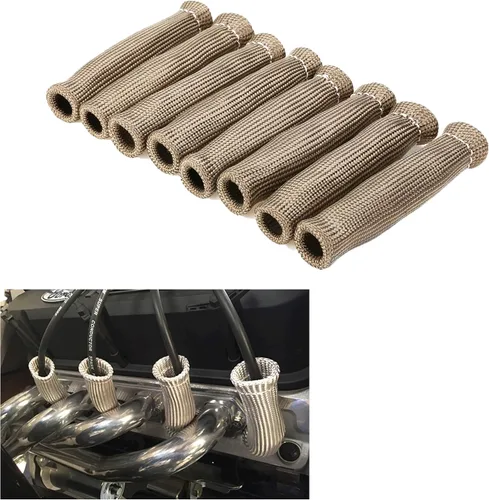 Vista 12 de Mangas protectoras para cables de bujía con aislamiento de protección térmica, cubierta de blindaje térmico de 1200 grados, 6 pulgadas para auto