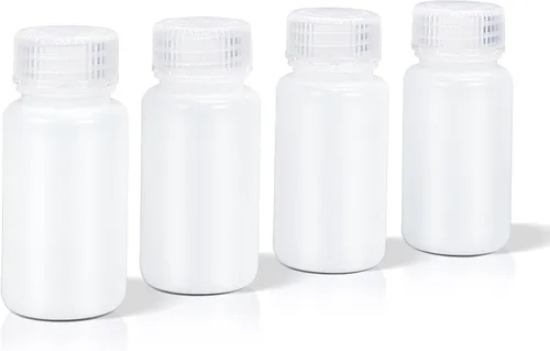 Vista 14 de DEMORA Botellas de plástico pequeñas de 4 onzas con tapas, botellas de viaje herméticas recargables de boca ancha para artículos de tocador