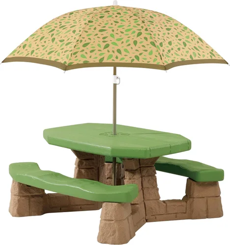 Vista 7 de Mesa para picnic con bancos y sombrilla Step2, para niños