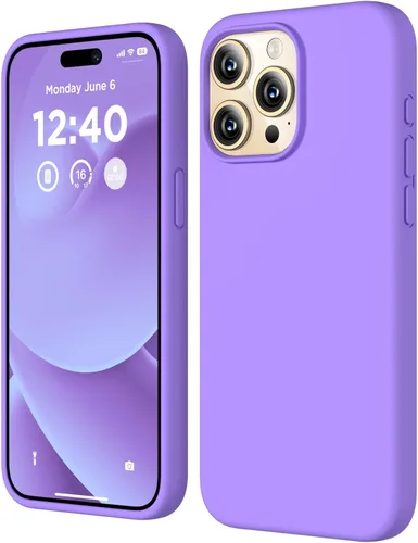 Vista 32 de Funda compatible con iPhone 15 Pro, funda de silicona líquida, funda protectora de cuerpo completo a prueba de golpes, funda delgada para teléfono