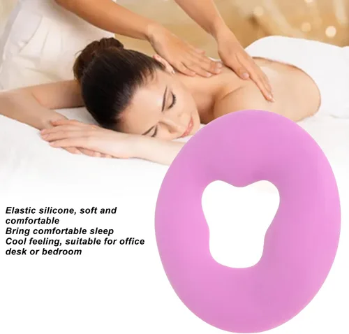 Vista 2 de Almohada facial para mesa de masaje, cojín de silicona para masaje de spa, cojín facial ()