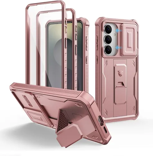 Vista 73 de Dexnor Funda para Samsung Galaxy S24 con Cubierta Deslizante Integrada para Cámara y Protector de Pantalla y Soporte, Funda Resistente a los Golpes