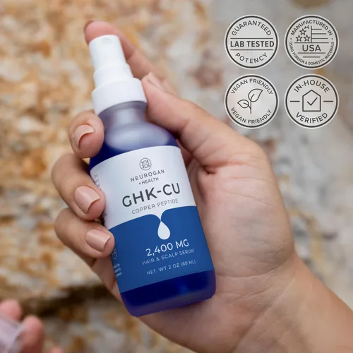 Vista 5 de Neurogan GHK-Cu Suero de Péptidos de Cobre para Cabello y Cuero Cabelludo – 2400mg, 4% Péptidos de Cobre – Fórmula de Absorción Rápida a Base
