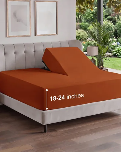 Vista 37 de Sábana bajera ajustable extra profunda Twin XL – Sábana bajera individual de lujo de hotel solamente – Se adapta fácilmente a colchones de 18 a 24