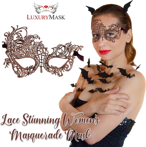 Vista 3 de Masquerade Mask For Women Lace Masquerade Masks for Masquerade Party, Proms, Venetian Party, Mardi Gras, Halloween & Cosplay