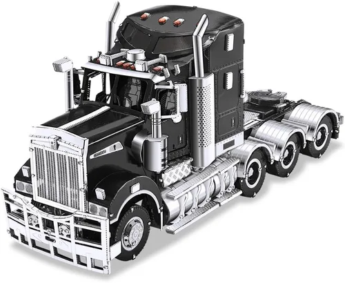 Vista 5 de Piececool Rompecabezas 3D para Adultos Kits de Modelos de Autos de Metal - H909 Cabeza de Camión Pesado Tractor Kit de Construcción