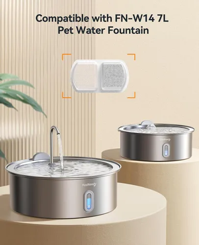 Vista 2 de FEELNEEDY Paquete de 6 filtros de fuente de agua para perros y esponjas de filtro de bomba, fuente de agua para mascotas para fuente de agua