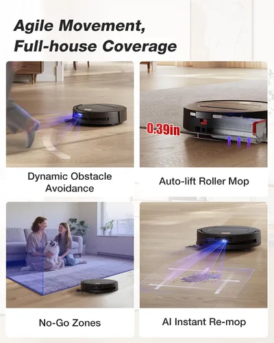 Vista 7 de Yeedi by ECOVACS M14 Plus Robot Aspirador y trapeador, OZMO Rodillo
