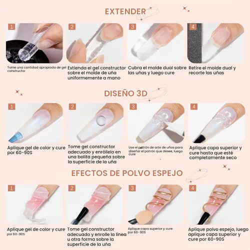 Vista 7 de Gel de uñas sólido Builder, gel duro transparente para esculpir uñas Aqua Clear