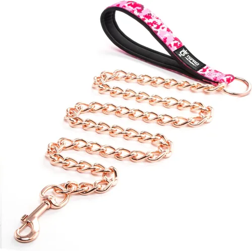 Vista 18 de TSPRO Correa de perro a prueba de mordeduras de acero inoxidable para perro, cadena de metal, correa de entrenamiento para perros con mango suave