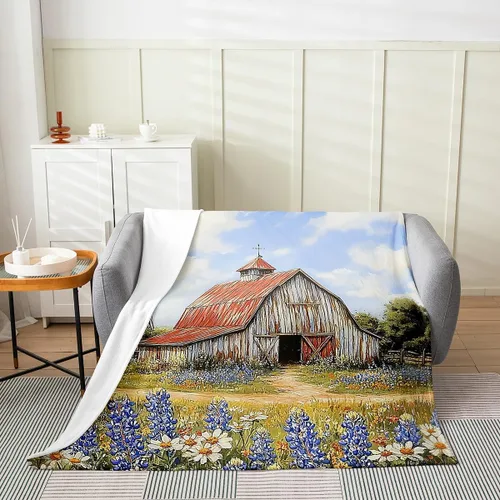 Vista 10 de Erosebridal Manta de tren vintage de 40 x 50 pulgadas, manta de franela con locomotora de tren campestre para niños, adolescentes y adultos, manta