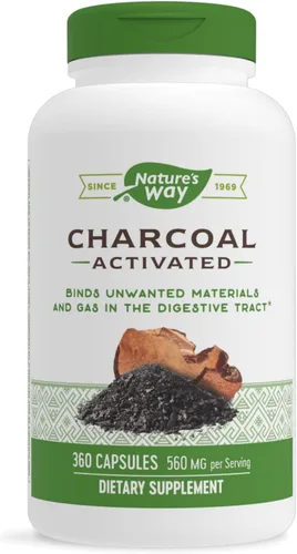 Vista 9 de Nature's Way Carbón Activado, une materiales y gases no deseados en el tracto digestivo*, 560 mg por porción de 2 cápsulas, 100 cápsulas
