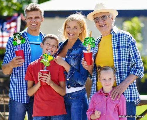 Vista 7 de 24 popotes rectos reutilizables con temática de golf para bolsas de regalo de fiesta de golf, popotes diarios, fiestas de cumpleaños, reuniones