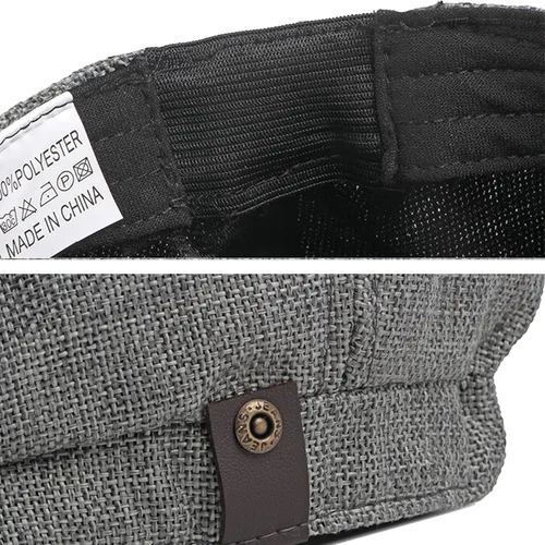 Vista 7 de Gorra de 8 paneles para hombre, estilo vintage, con banda elástica, transpirable, ligera, para conducir cabbie hiedra Caqui