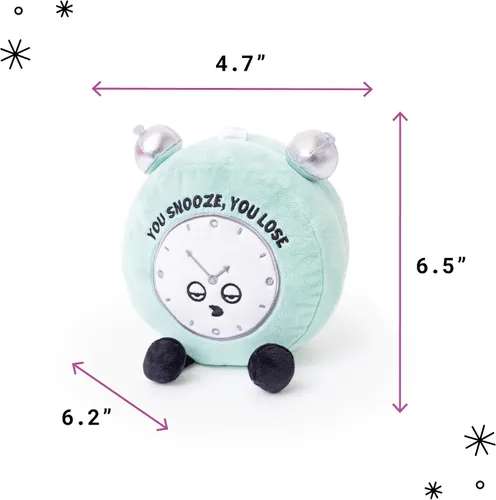 Vista 5 de Punchkins Despertador de Alarma de Peluche - Si te duermes, pierdes. Divertido reloj de peluche, juguete de peluche atrevido y novedoso para regalar