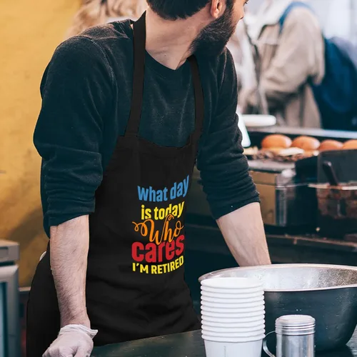 Vista 3 de Divertidos regalos de jubilación para hombres con bolsillos, delantales de cocina para mujeres, ideas de regalo de jubilación feliz para papá y mamá