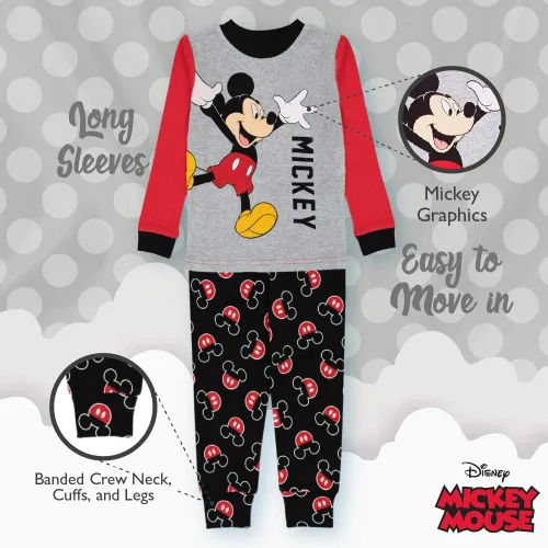 Vista 6 de Disney Boys' Mickey Mouse 6-Piece Snug-Fit Cotton Pajamas Set