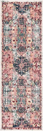 Vista 3 de Unique Loom Sumter Collection - Alfombra Aiken (2 x 6 pies, color rosa y azul)