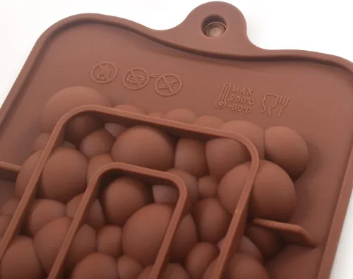 Vista 5 de ionEgg Bubbles Break Apart - Moldes de silicona para barra de chocolate, proteínas y barras energéticas, 4 paquetes