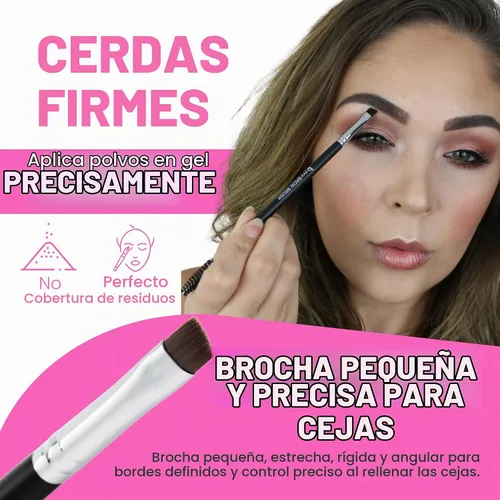 Vista 2 de Beauty Junkees Cepillo de cejas en ángulo con carrete, cepillo para cejas y peine con ángulo delgado firme para relleno, tinte, delineador