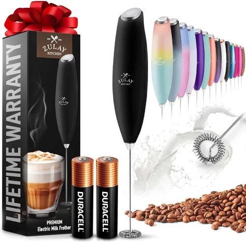 Vista 28 de Varita de espumador de leche mini y potente – Potente espumador de café de mano, mezclador de bebidas operado con batería – Tamaño de bolsillo