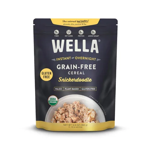 Vista 9 de Wella Cereal Avena Alternativa, Cereal Caliente para el Desayuno Libre de Gluten, Sin Granos Paleo Orgánico Vegano Alto en Proteínas Superalimento a