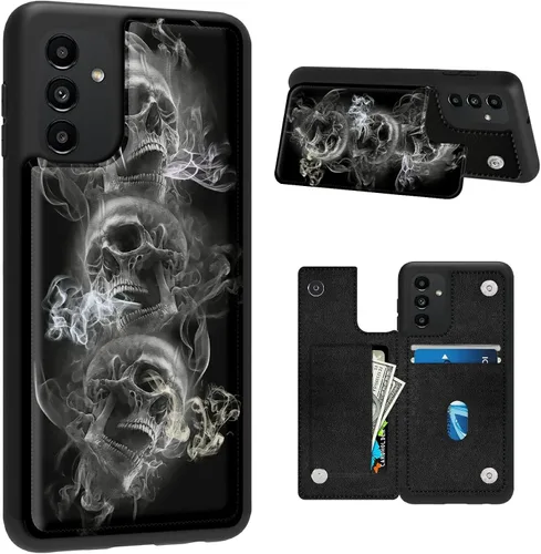 Vista 10 de BVDIKMI Funda para Samsung Galaxy A13 5G con ranura para tarjetero, funda de piel sintética, doble cierre magnético y cubierta duradera a prueba