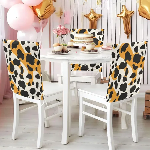 Vista 5 de Black and Oringe - Juego de 6 fundas decorativas para sillas de comedor, lavables, fundas para sillas de comedor
