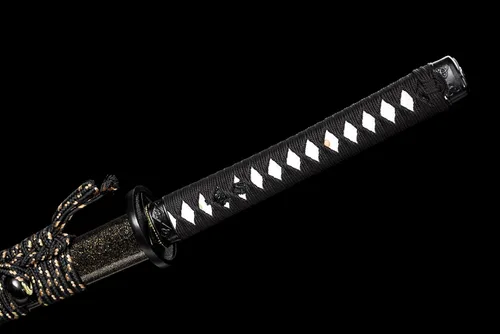 Vista 7 de JIHPEN sword, Katana de espiga completa de 41 pulgadas, espada samurai hecha a mano, auténtica espada japonesa T10 de arcilla plegada, espadas