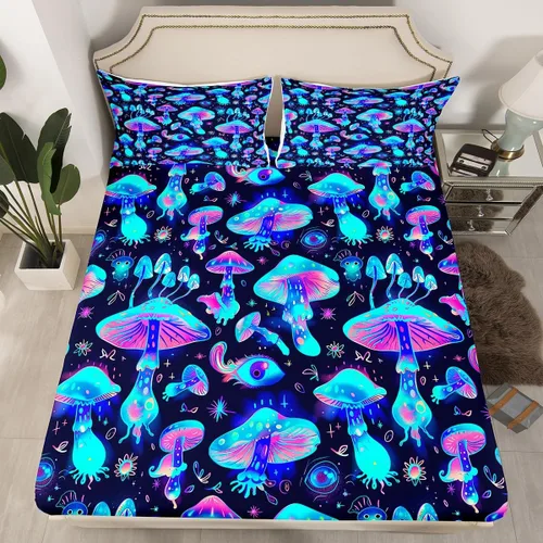 Vista 24 de Sábana bajera de galaxia tamaño individual, juego de ropa de cama con purpurina degradado para niños, niñas, niños y mujeres, decoración