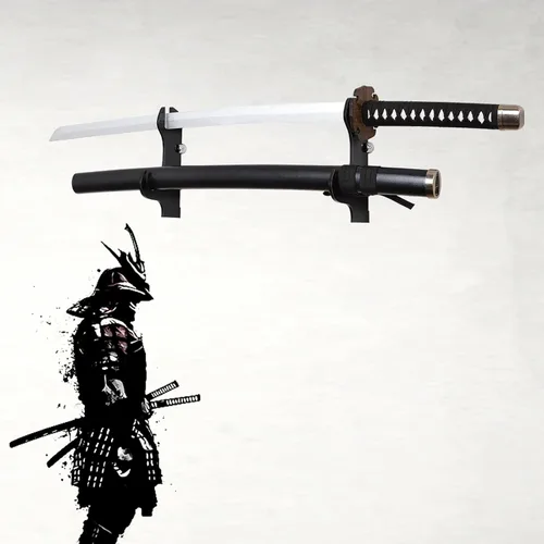 Vista 2 de Soporte de pared para katana - Soporte de espada de plexiglás negro - Soporte para espada samurái
